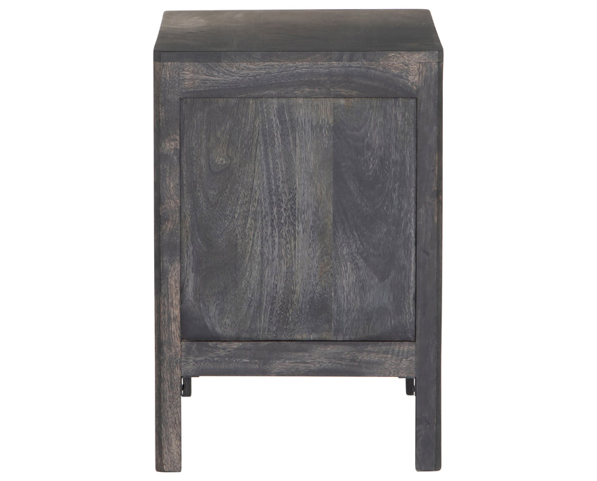 Black Wash Mango with Natural Cane | Sydney Left Nightstand | Valley Ridge Furniture