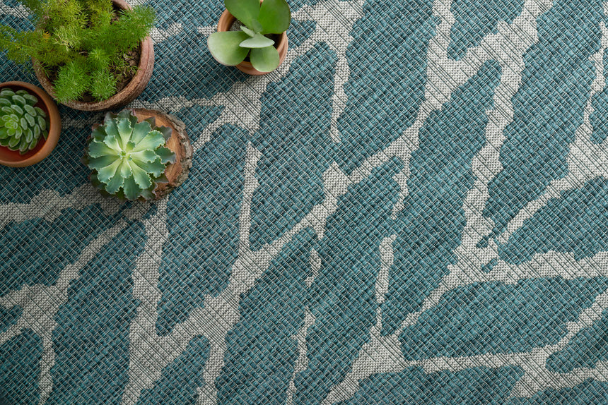 Isle Rug 02 | Teal / Grey