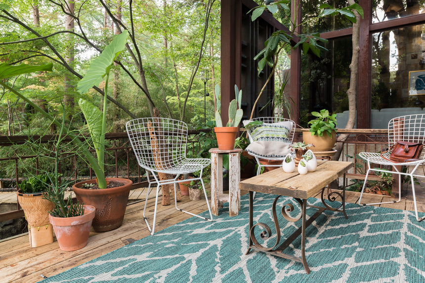 Isle Rug 02 | Teal / Grey