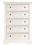 White Brushed Oak | Ithaca 5 Drawer Dresser | Valley Ridge Furniture