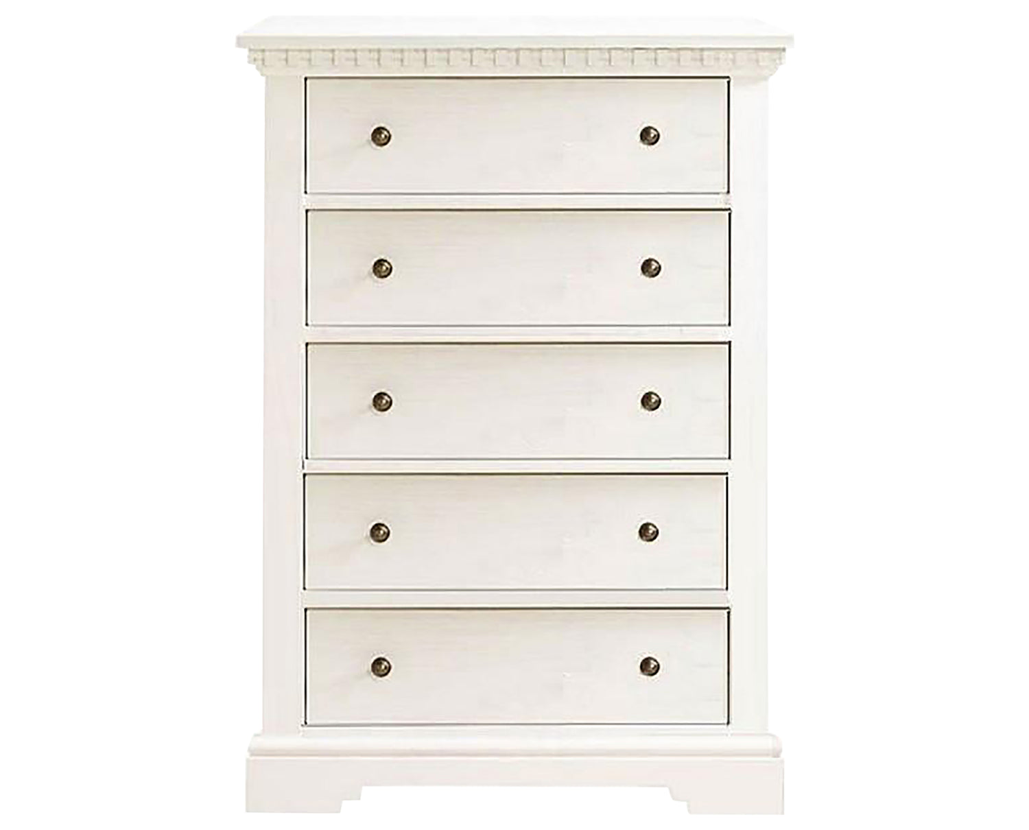 White Brushed Oak | Ithaca 5 Drawer Dresser | Valley Ridge Furniture