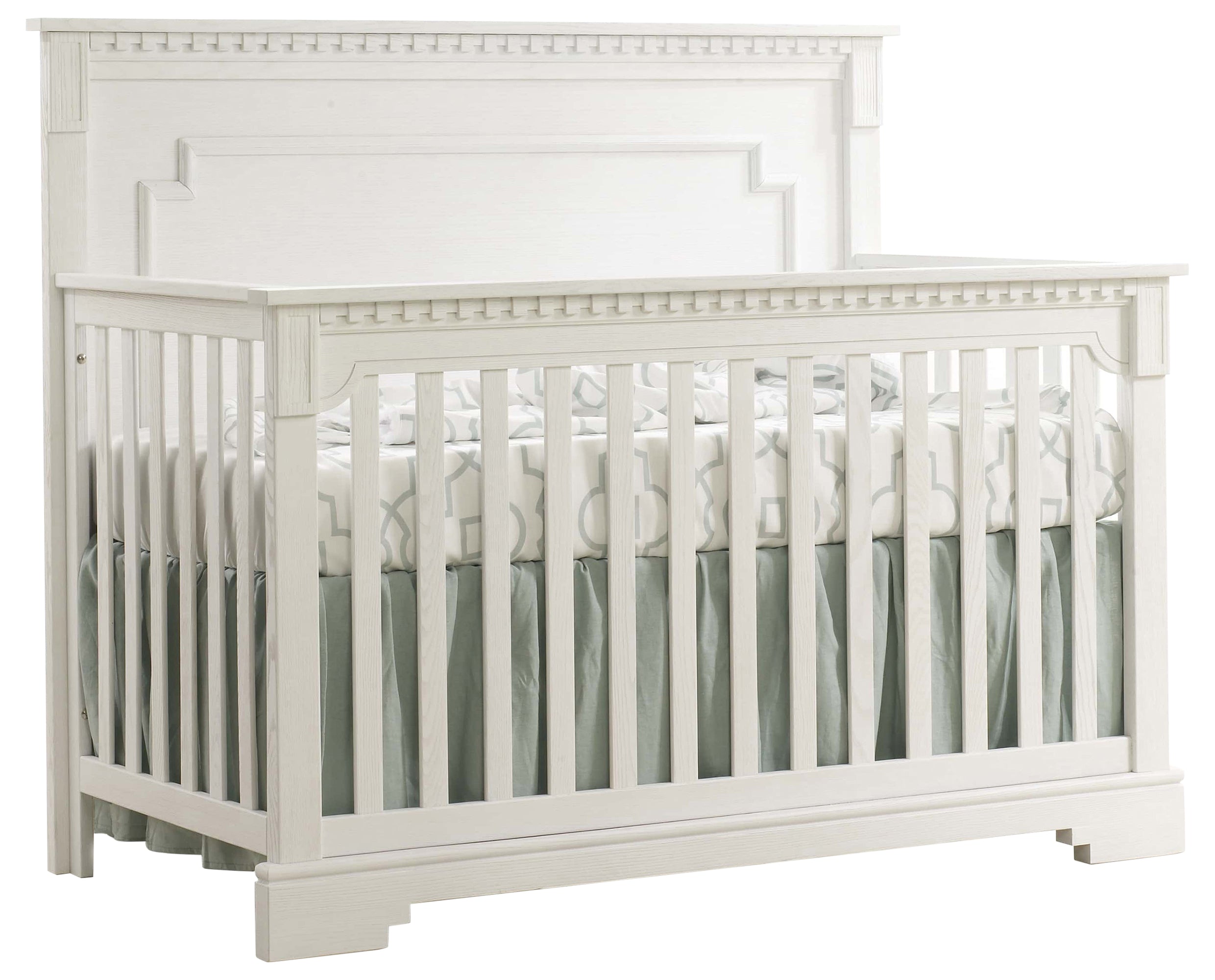 White Brushed Oak | Ithaca 5-in-1 Convertible Crib | Valley Ridge Furniture