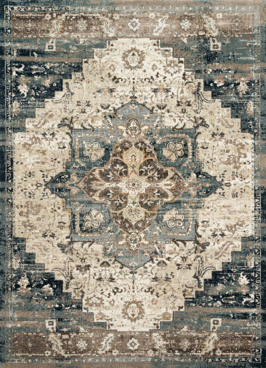 James Rug 05 | Taupe / Marine