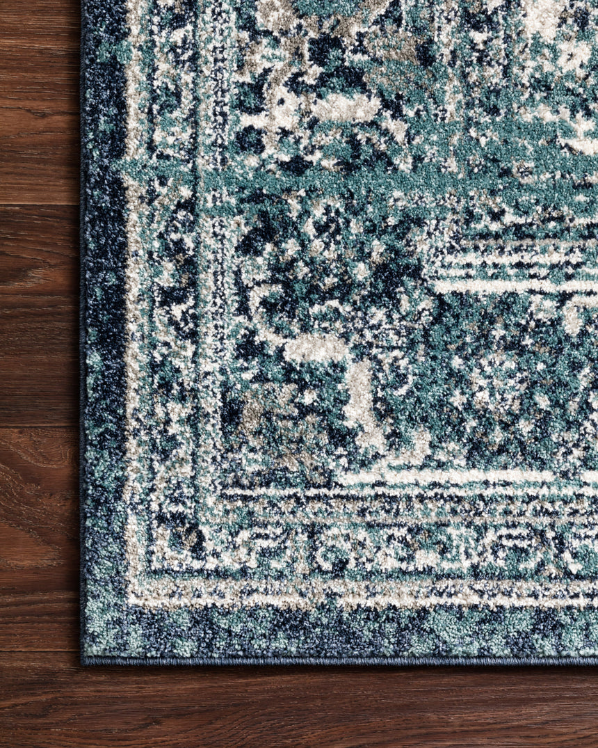 Joaquin Rug 01 | Ocean / Ivory