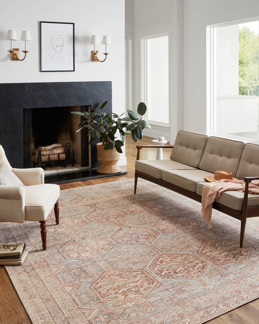 Jules Rug 04 | Tangerine / Mist