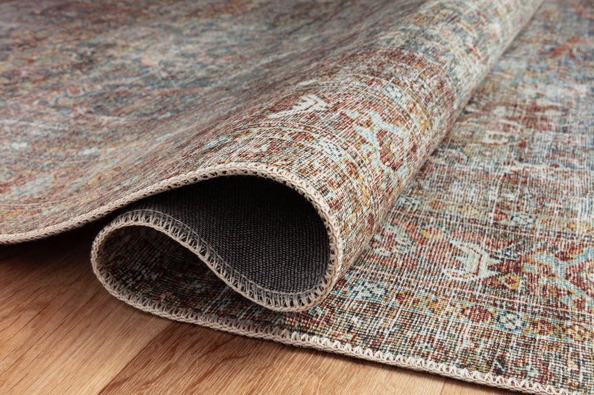 Jules Rug 05 | Lagoon / Brick