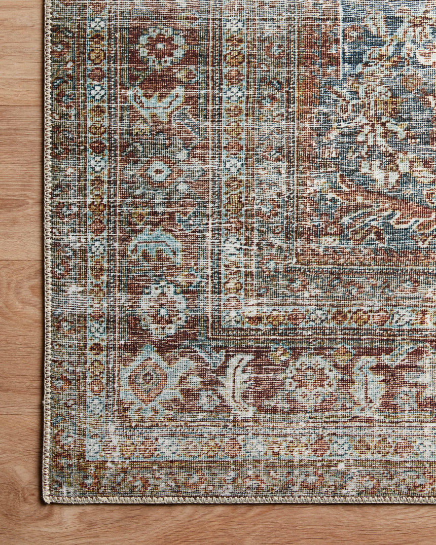 Jules Rug 05 | Lagoon / Brick