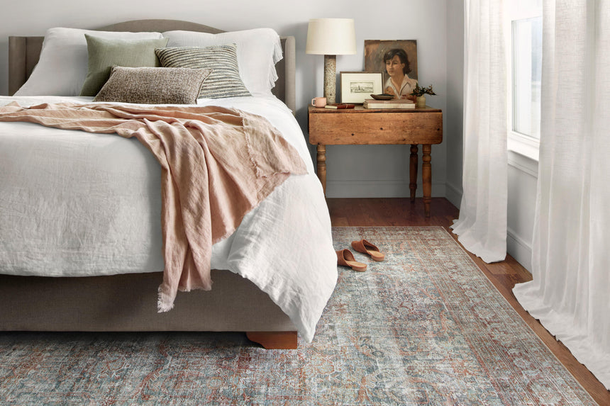 Jules Rug 05 | Lagoon / Brick