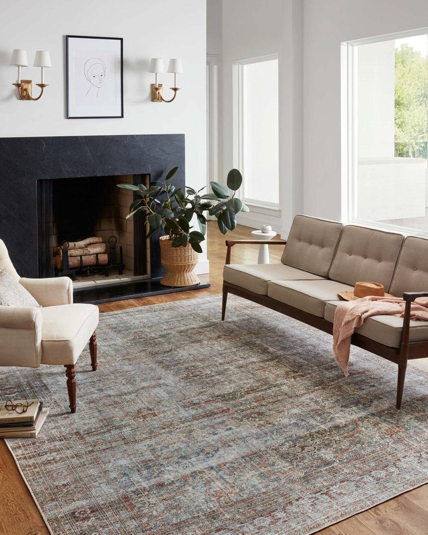 Jules Rug 05 | Lagoon / Brick