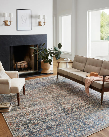 Jules Rug 06 | Denim / Spice
