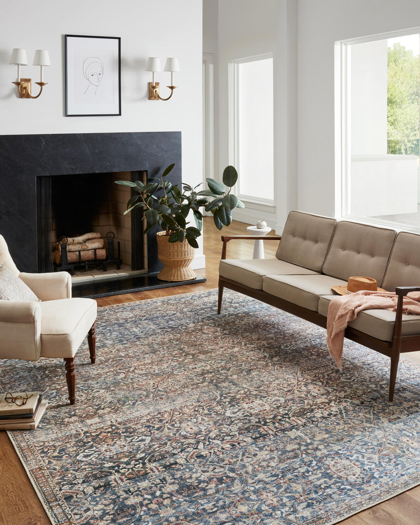 Jules Rug 06 | Denim / Spice