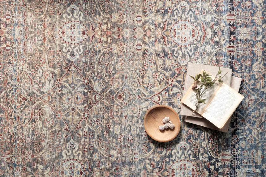 Jules Rug 06 | Denim / Spice
