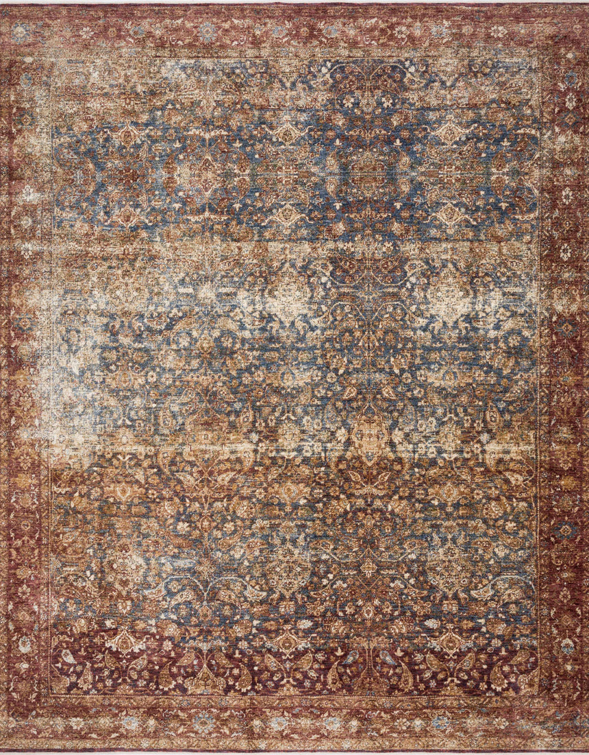 Kennedy Rug 05 | Denim / Brick