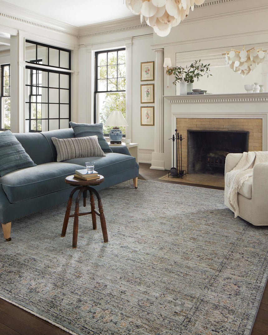 Katherine Rug 01 | Ocean / Gold