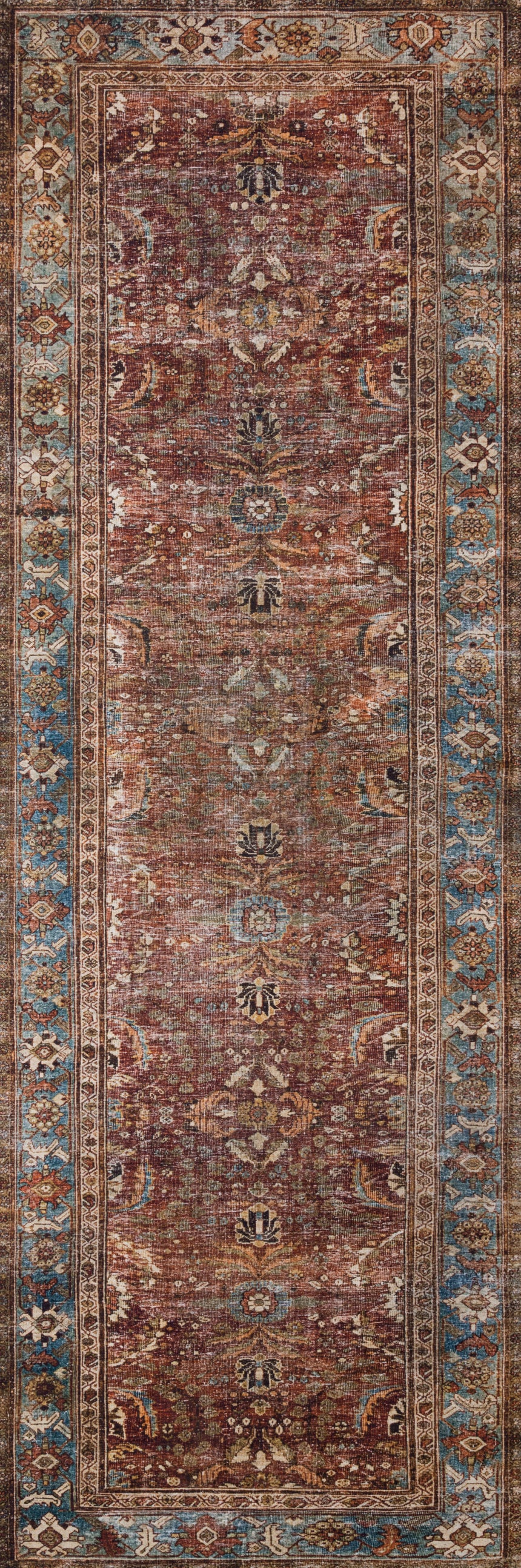 Layla Rug 01 | Brick / Blue