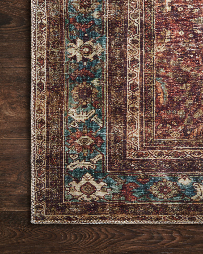 Layla Rug 01 | Brick / Blue