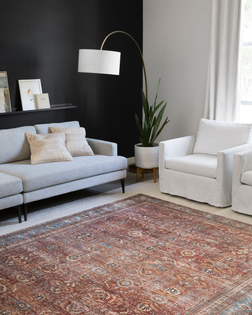 Layla Rug 01 | Brick / Blue