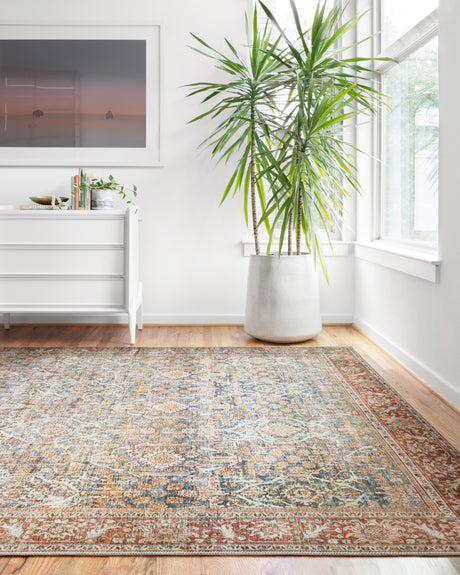 Layla Rug 04 | Ocean / Rust