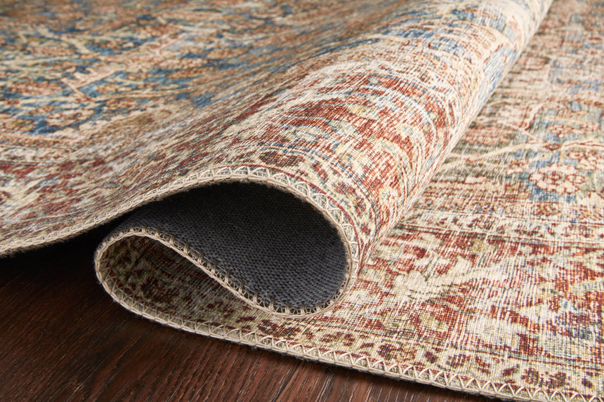 Layla Rug 04 | Ocean / Rust