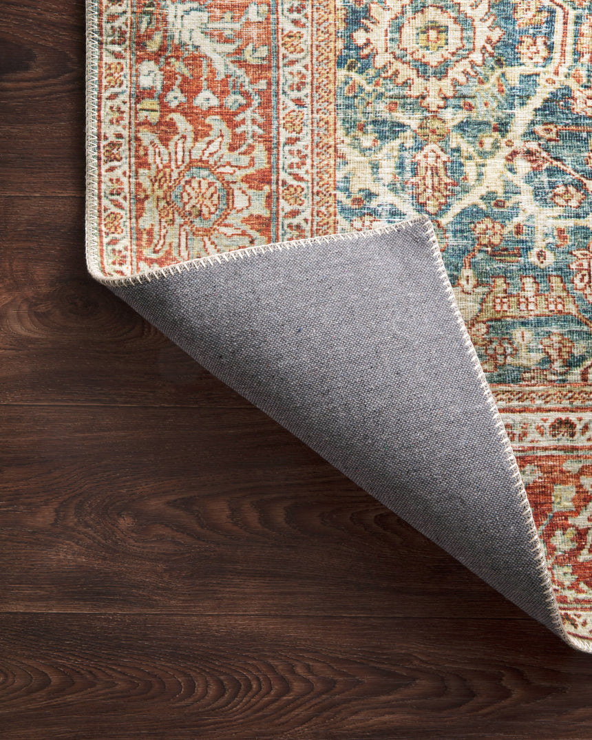 Layla Rug 04 | Ocean / Rust