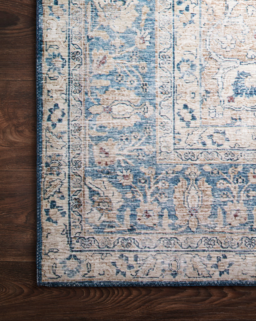 Layla Rug 07 | Blue / Tangerine