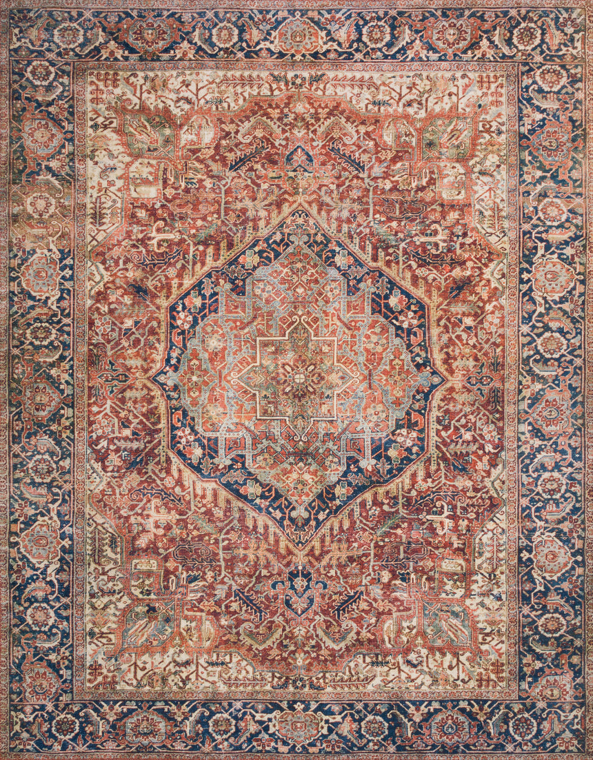 Layla Rug 08 | Red / Navy