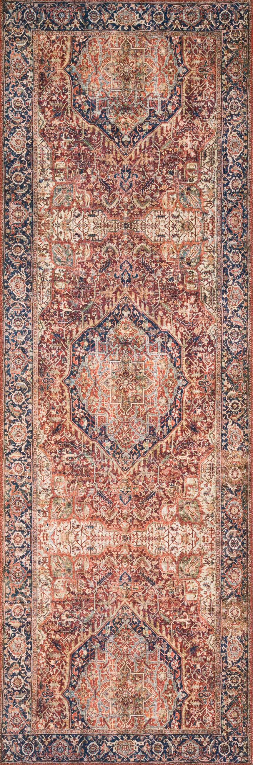 Layla Rug 08 | Red / Navy