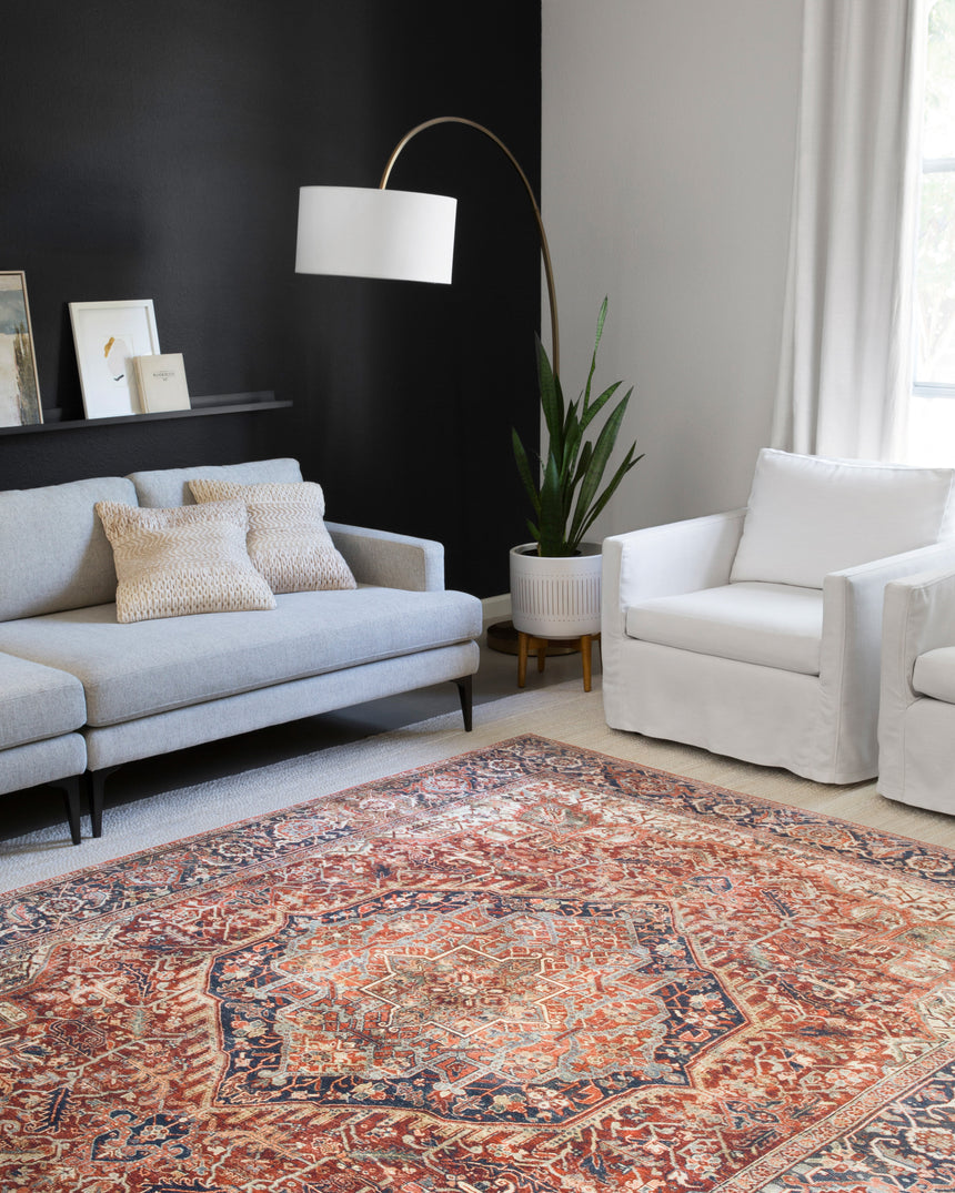 Layla Rug 08 | Red / Navy