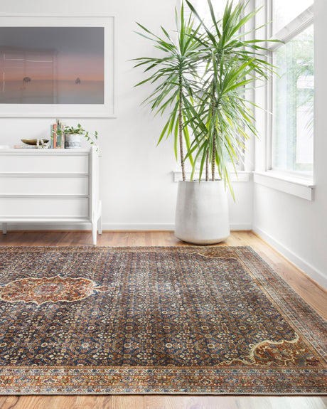 Layla Rug 09 | Cobalt Blue / Spice