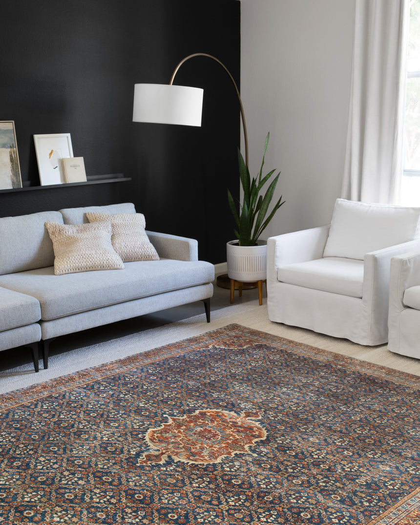 Layla Rug 09 | Cobalt Blue / Spice