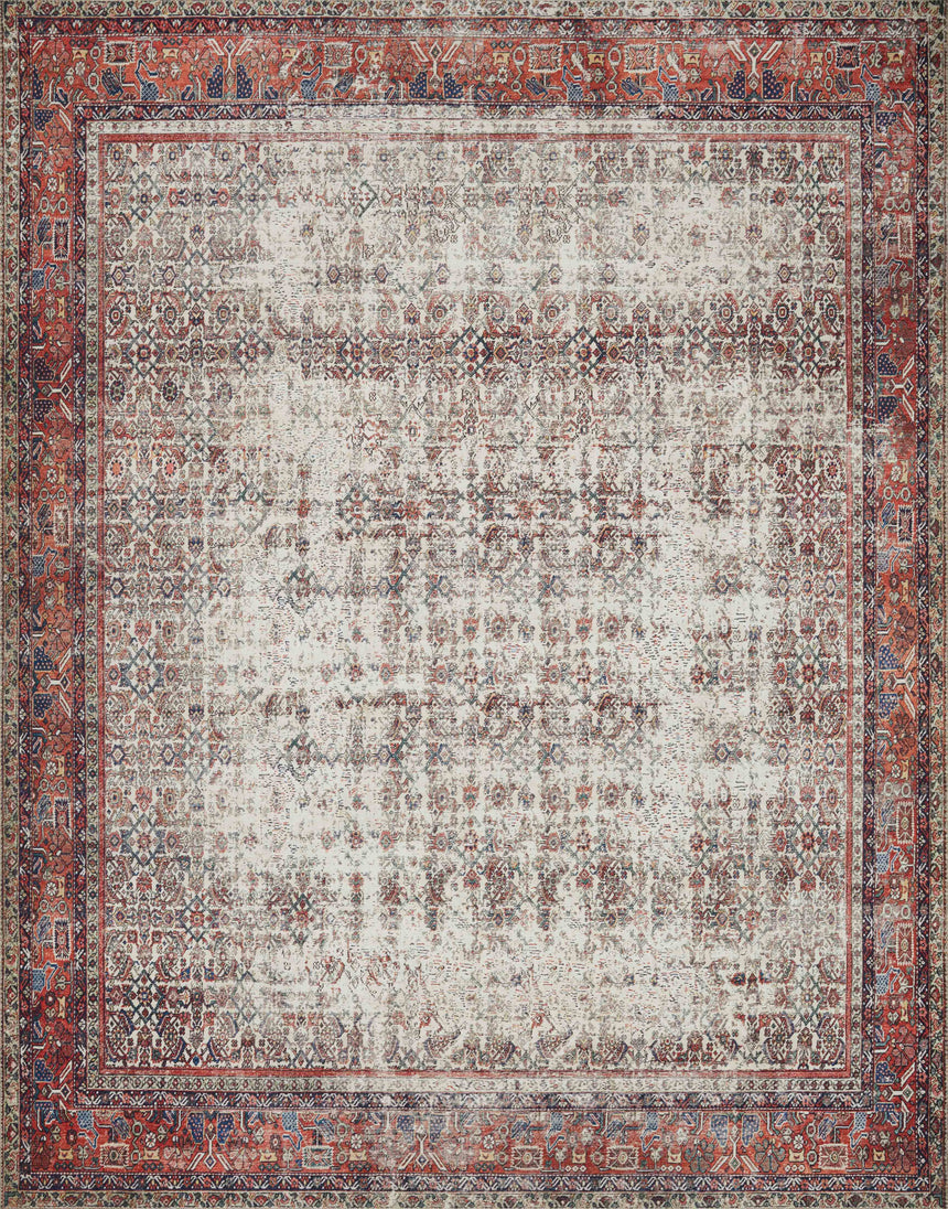 Layla Rug 12 | Ivory / Brick