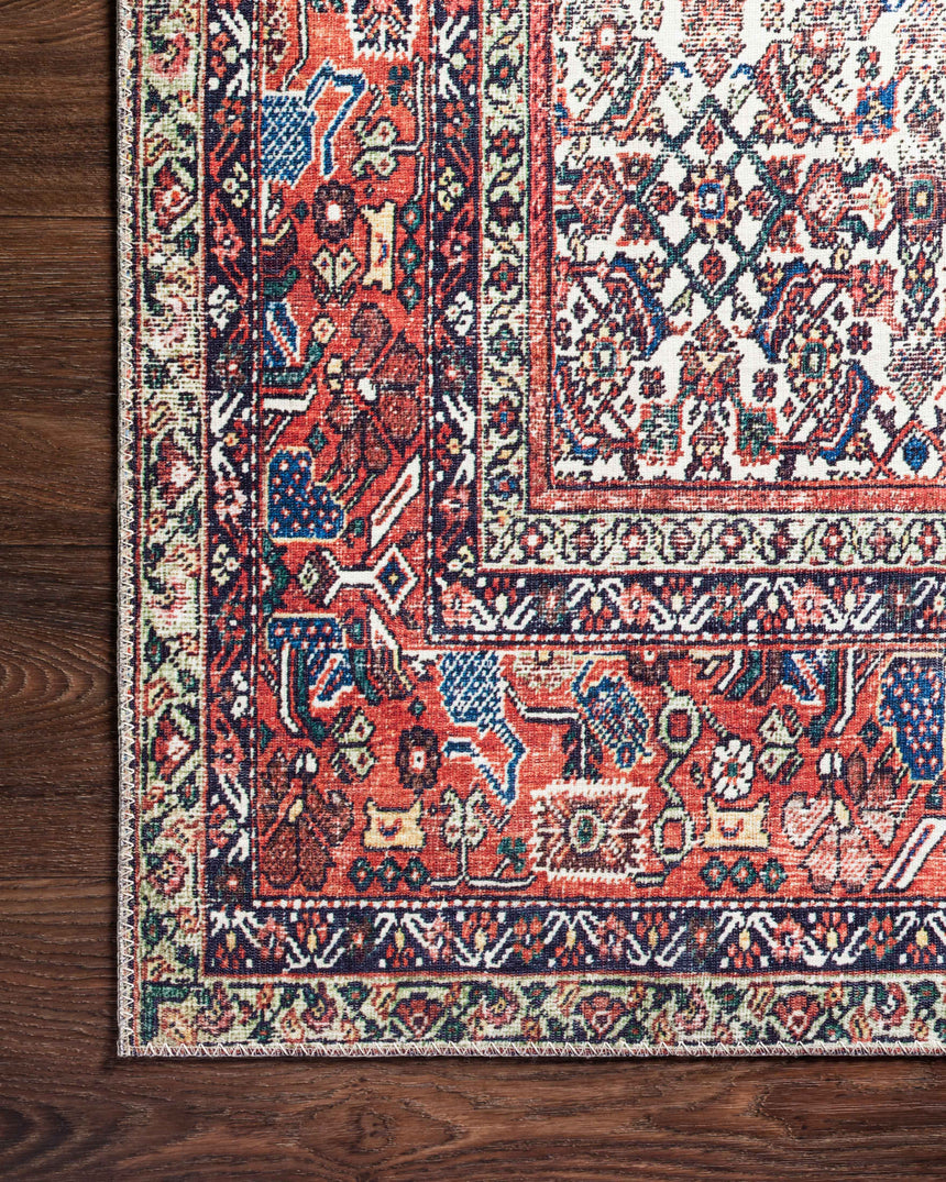 Layla Rug 12 | Ivory / Brick