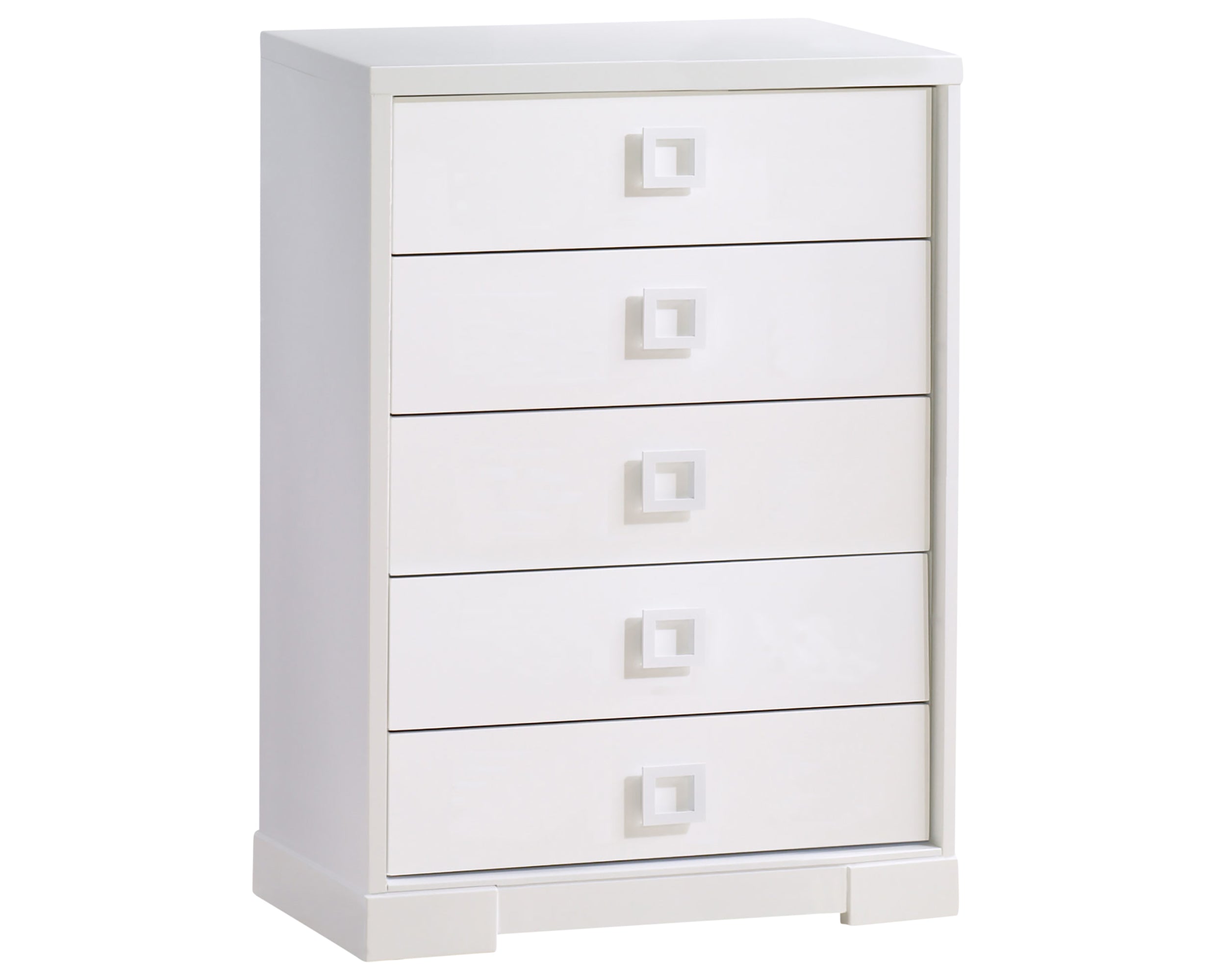 White Birch with White Engineered Wood | Lello 5 Drawer Dresser | Valley Ridge Furniture