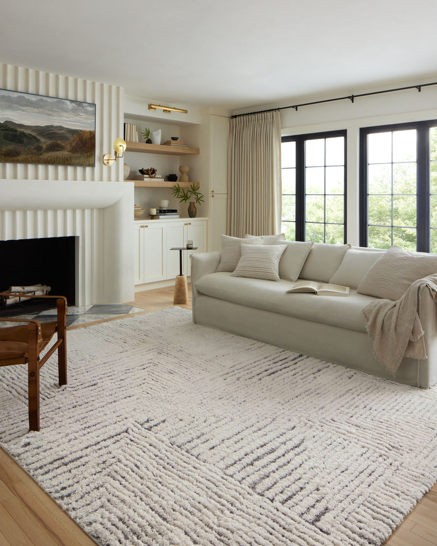 Levitt Shag Rug 02 | Ivory / Grey