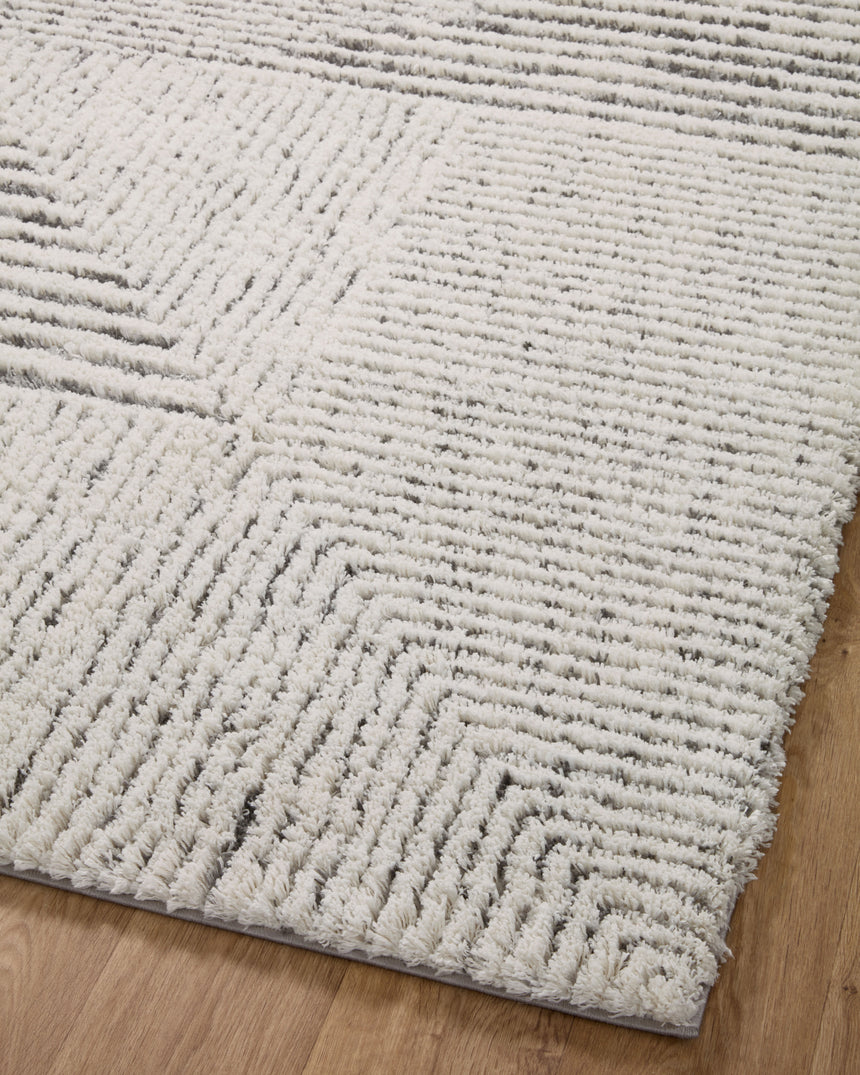 Levitt Shag Rug 02 | Ivory / Grey