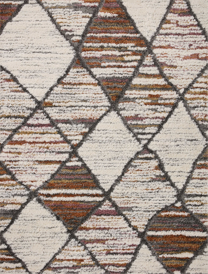 Levitt Shag Rug 05 | Ivory / Fiesta