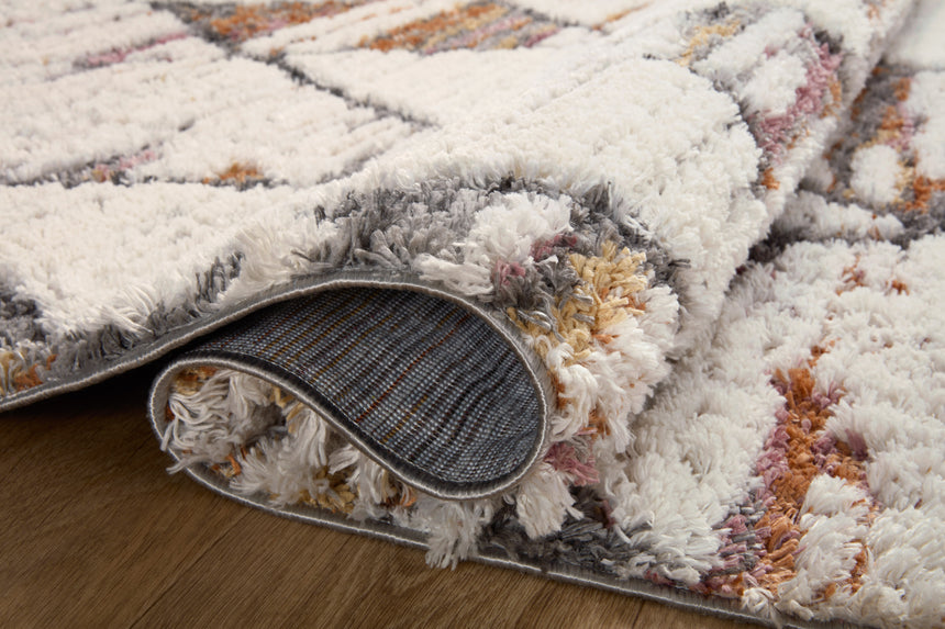Levitt Shag Rug 05 | Ivory / Fiesta