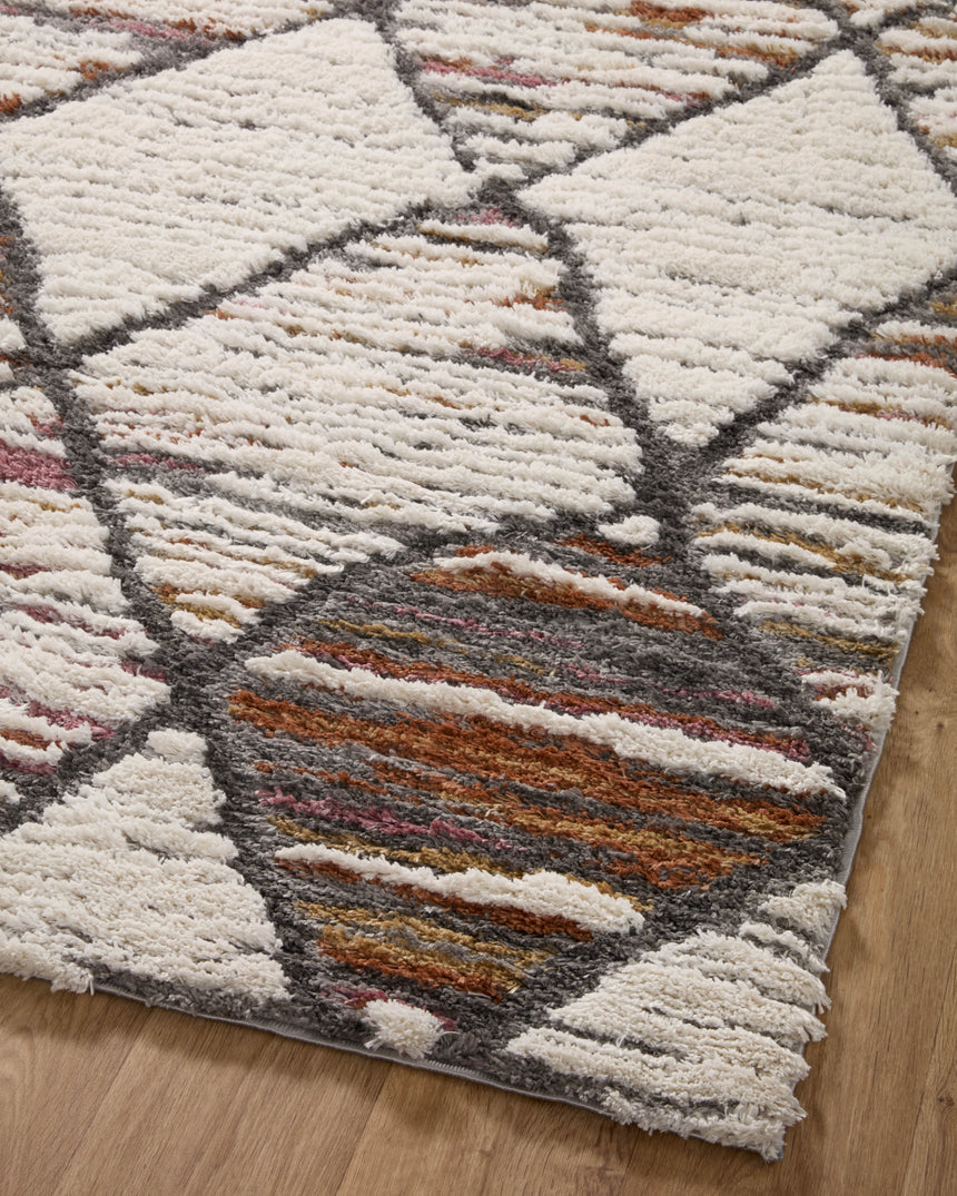 Levitt Shag Rug 05 | Ivory / Fiesta