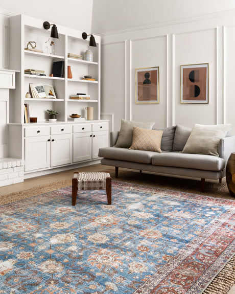 Loren Rug 01 | Blue / Brick