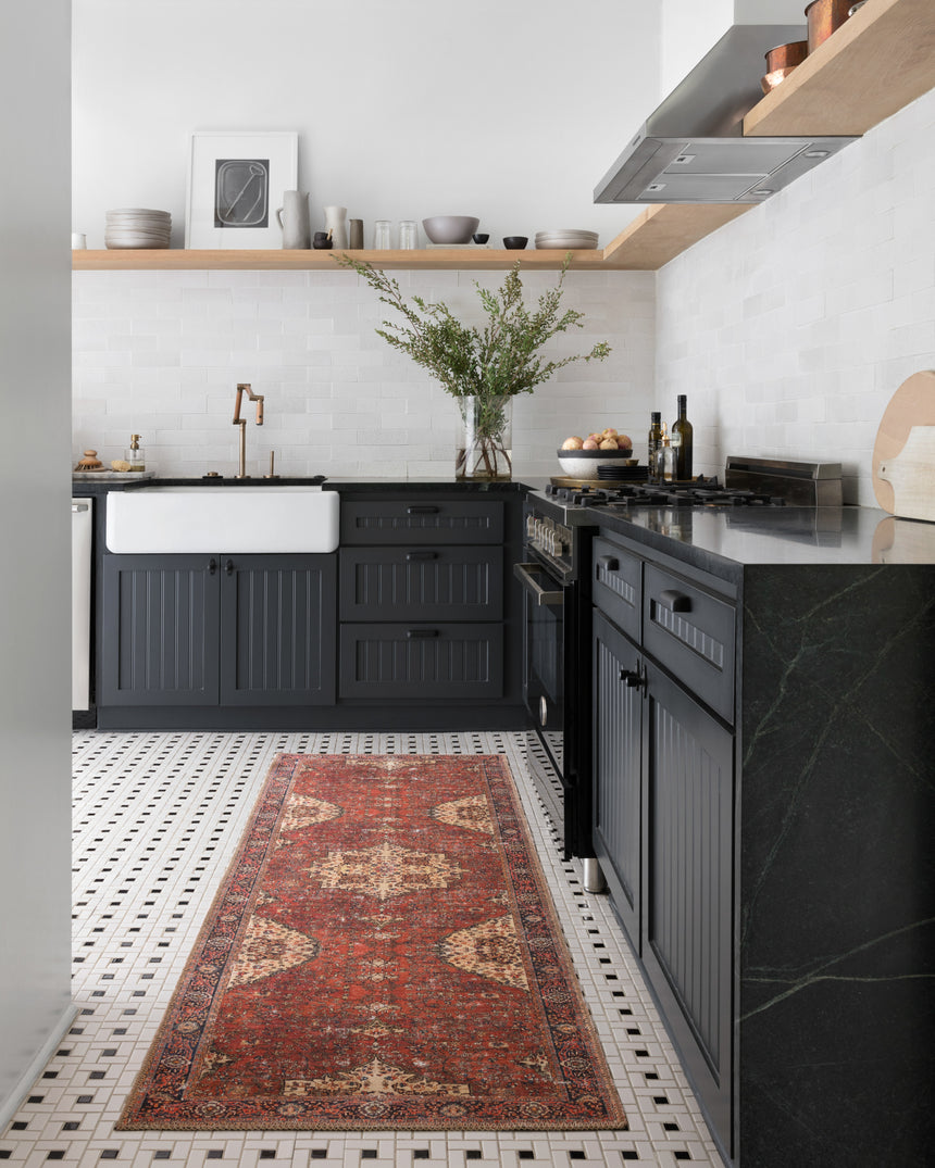 Loren Rug 07 | Red / Navy