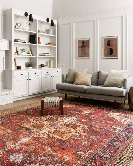 Loren Rug 07 | Red / Navy