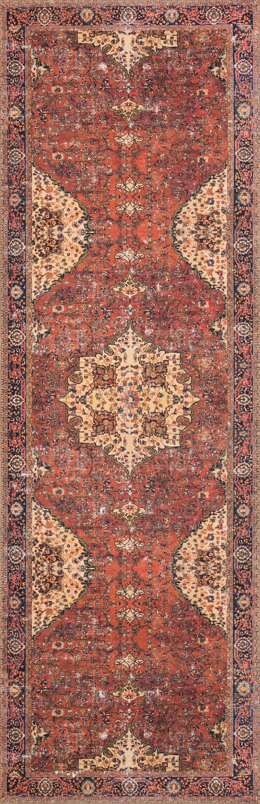 Loren Rug 07 | Red / Navy