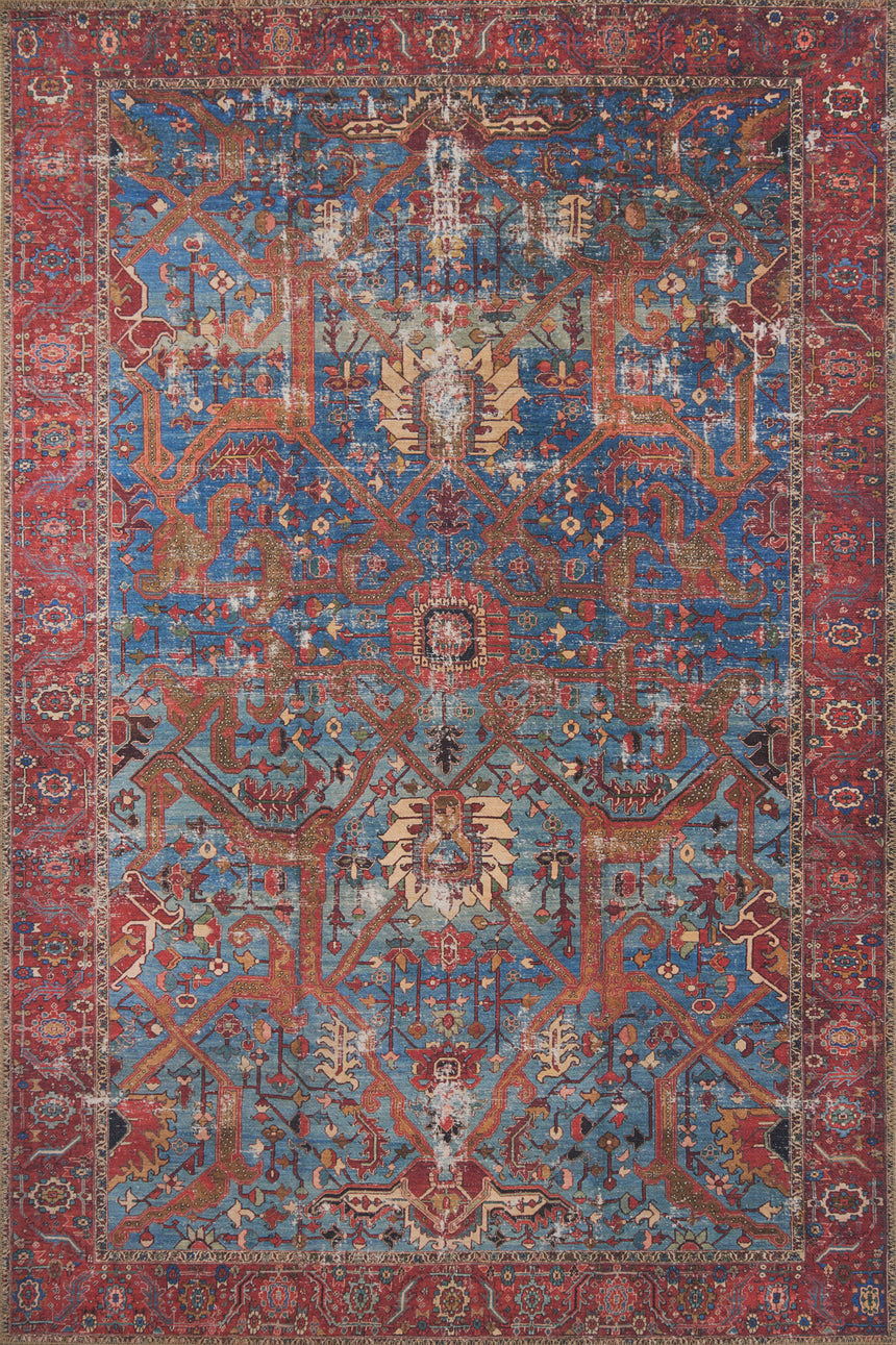 Loren Rug 10 | Blue / Red