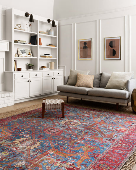 Loren Rug 10 | Blue / Red