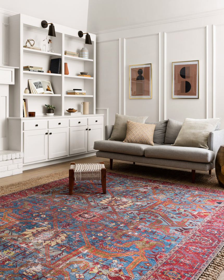 Loren Rug 10 | Blue / Red