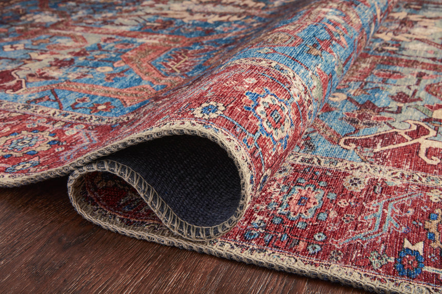 Loren Rug 10 | Blue / Red