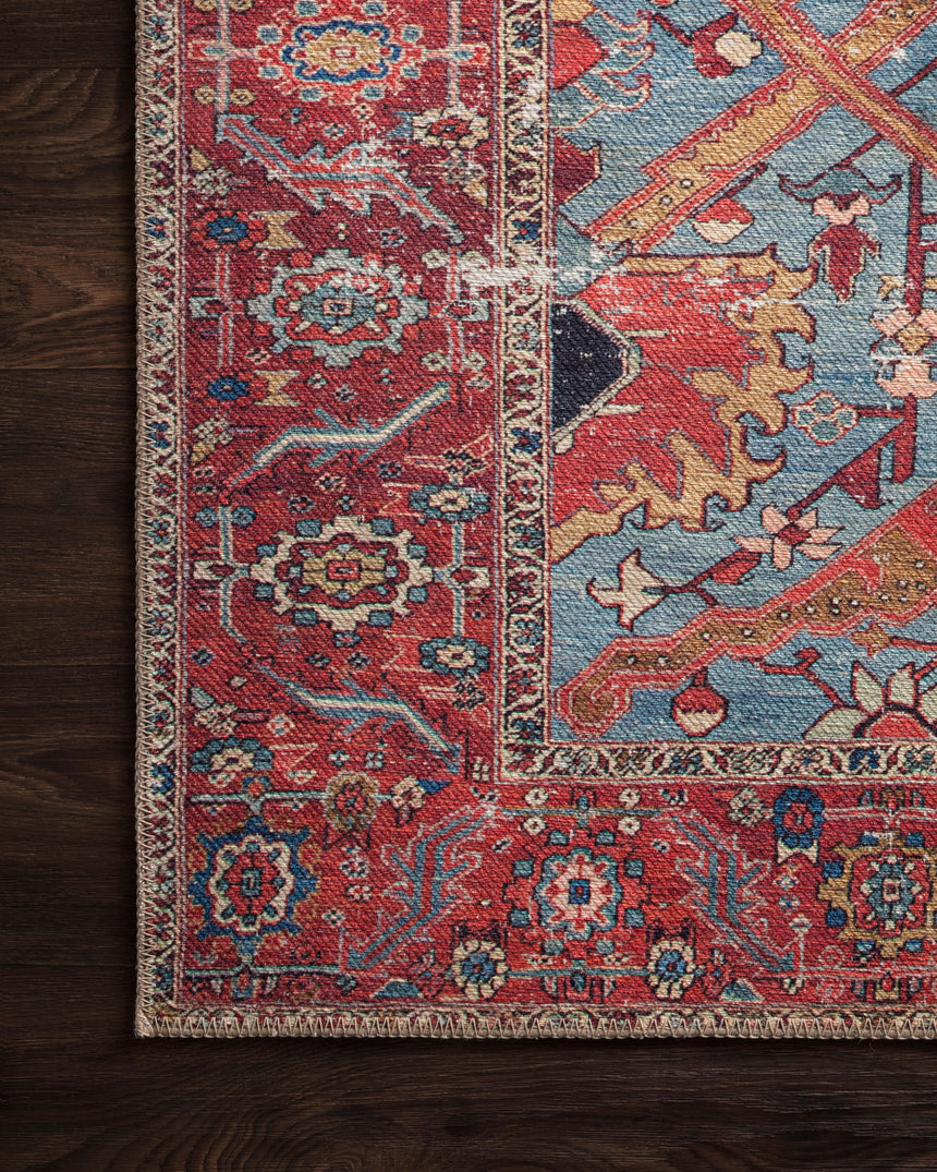 Loren Rug 10 | Blue / Red