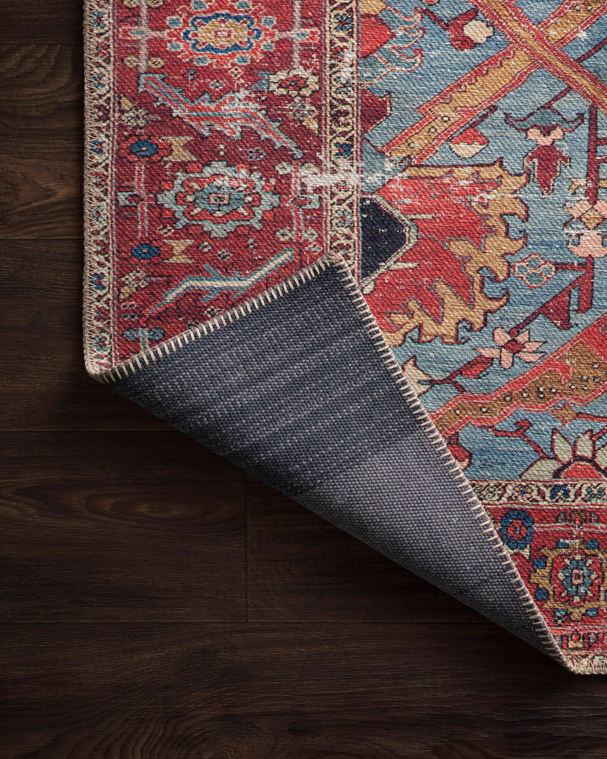 Loren Rug 10 | Blue / Red