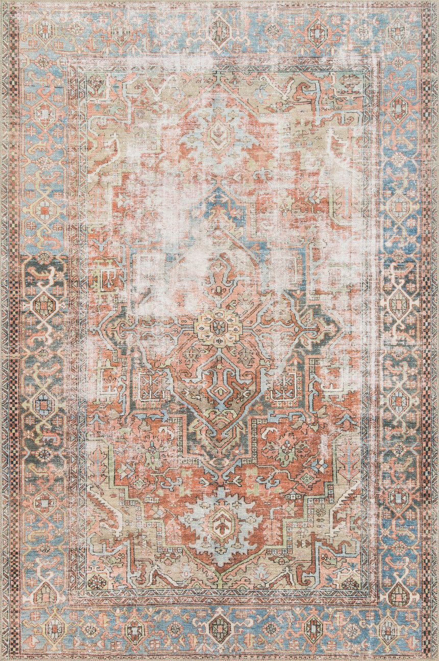 Loren Rug 15 | Terracotta / Sky