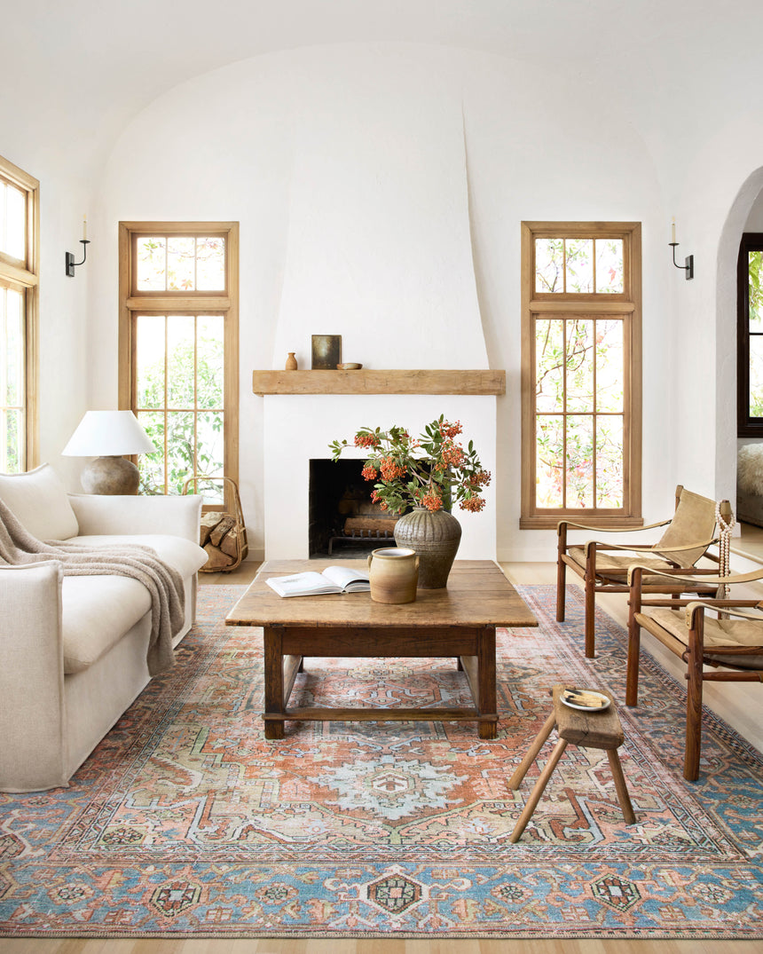 Loren Rug 15 | Terracotta / Sky